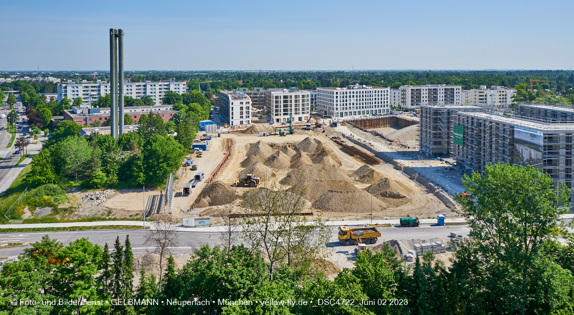 02.06.2023 - aktuelle Fotos von der Baustelle Alexisquartier in Neuperlach in München